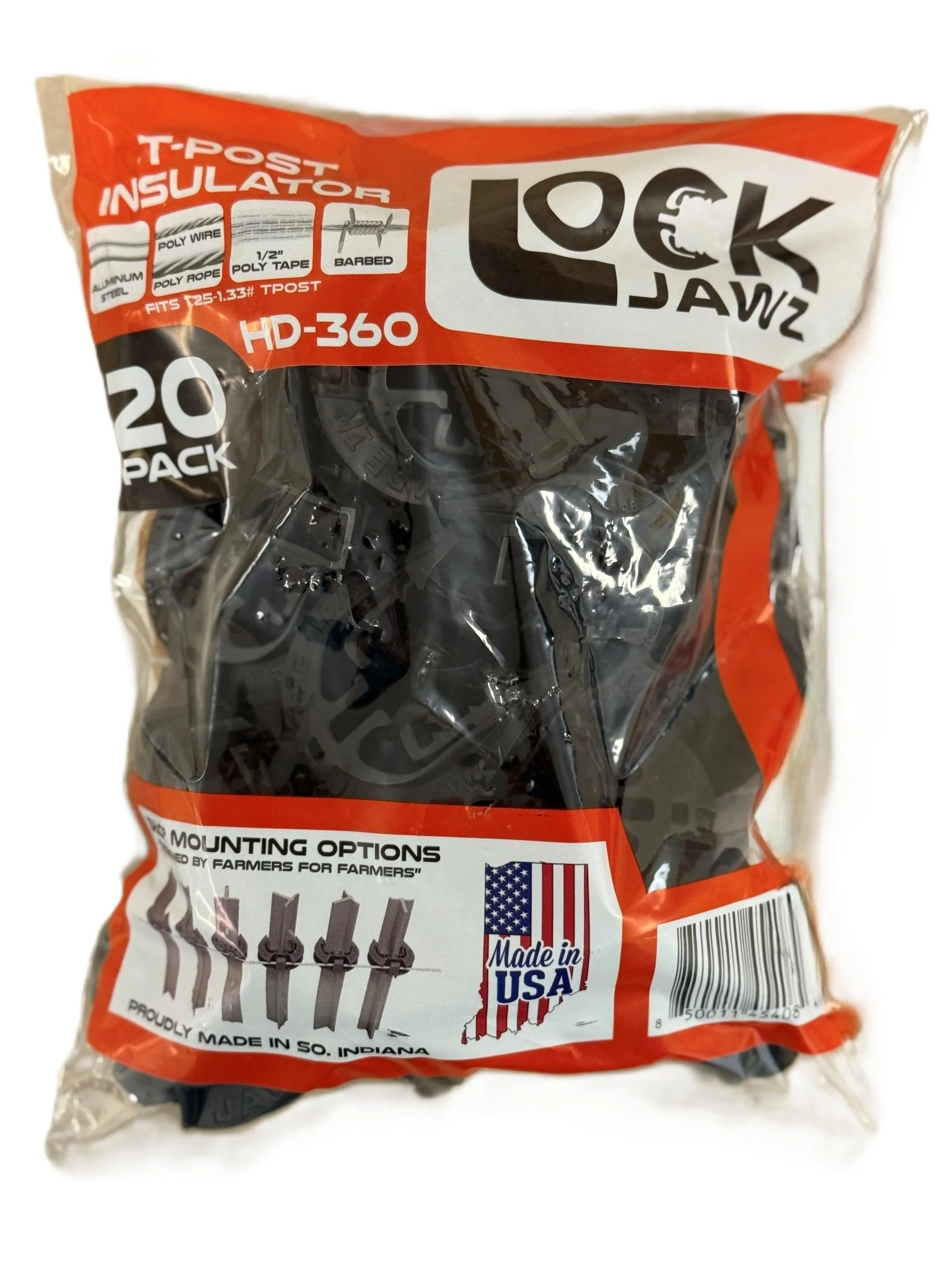 LOCKJAWZ HD-T-Post Insulator Blk-BAG OF 20 - Image 3